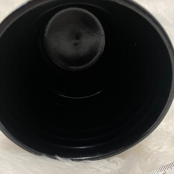 6.5 inch black ceramic planter pot textured horizontal pattern - Picture 3 of 9